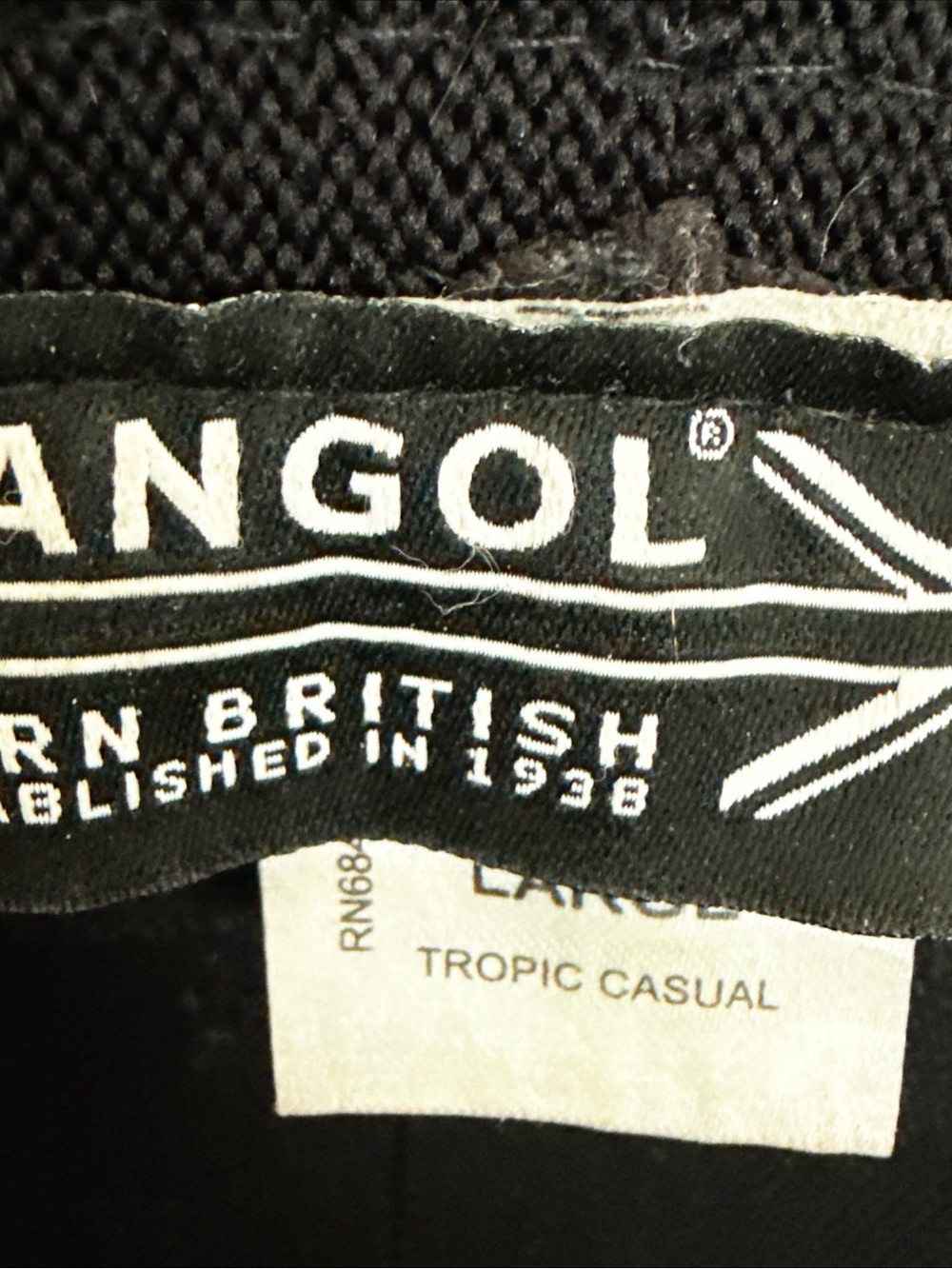 Kangol Black Bucket Hat with White Logo - Picture 3 of 3